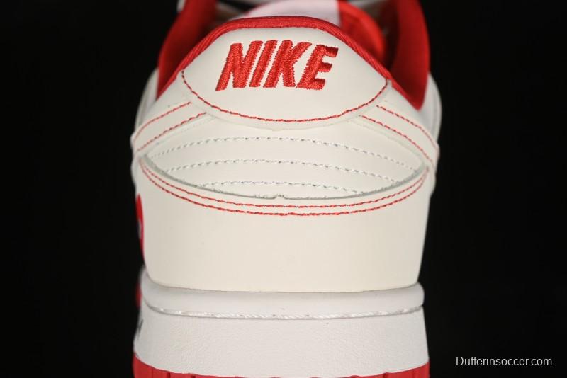 Nike SB Dunk Low Comme des Garcons Collaboration - Off-White Small Red Hook Anniversary High-End Custom Low-Top Casual Skate Shoes - KK1688-100