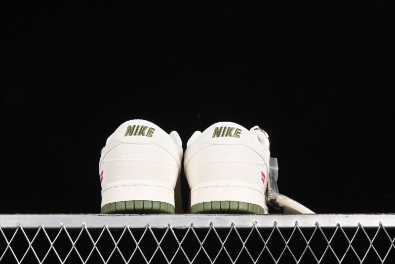 Nike SB Dunk Low Supreme Collaboration - Beige Green Two-Tone Anniversary High-End Custom Low-Top Casual Skate Shoes - BB8675-109
