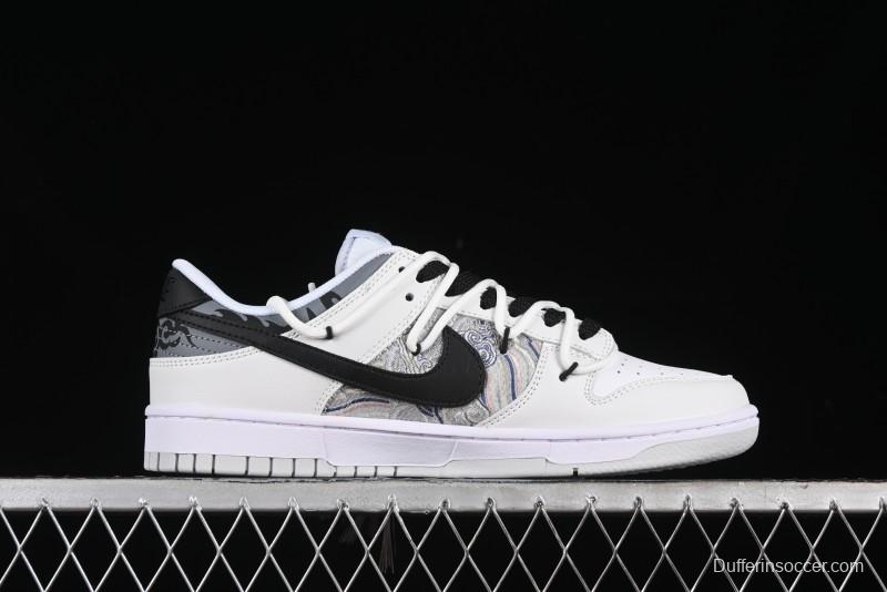Nike Dunk Low CNY Year of the Dragon Limited Edition SB Lace-Up Casual Sneakers with Silver-White Design - DV0831-101