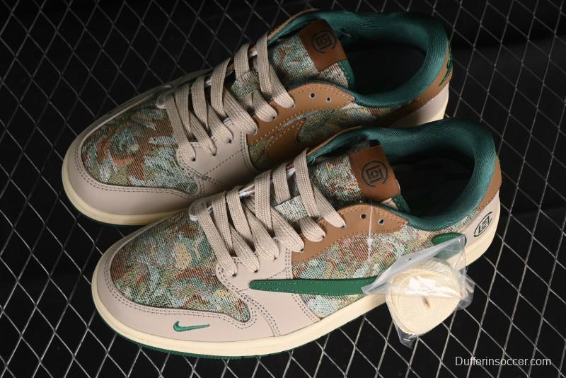 Nike Travis Scott x Fragment Design x Air Jordan 1 Low OG SP AJ1 Retro Sneakers - JH6088-611