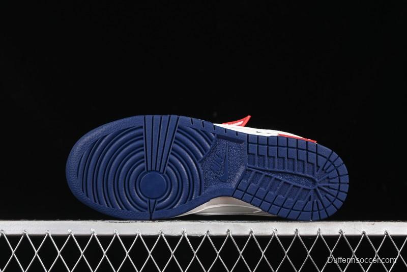 Nike SB Dunk Low Supreme Collaboration - Off White Navy Swoosh Anniversary Custom Low-Top Casual Skate Shoes - DJ2024-013