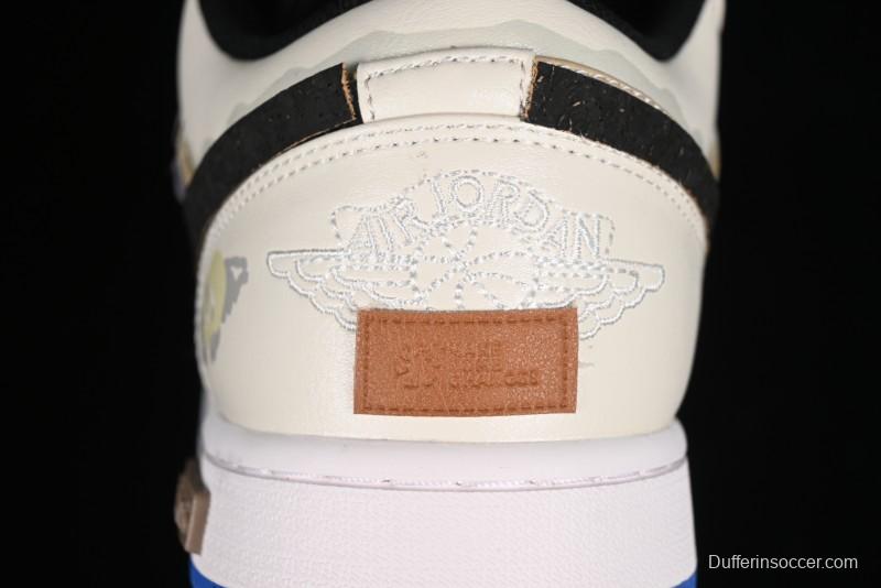 Nike Air Jordan 1 Low Retro Basketball Shoes Panda Mischief Pioneer Rider - 553560-140