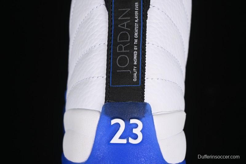 Nike Air Jordan 12 Retro Basketball Shoes in White Blue - CT8013-140