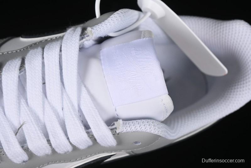 Nike Air Force 1 '07 Low White Grey Black Double Swoosh Casual Sneakers - DY8899-001