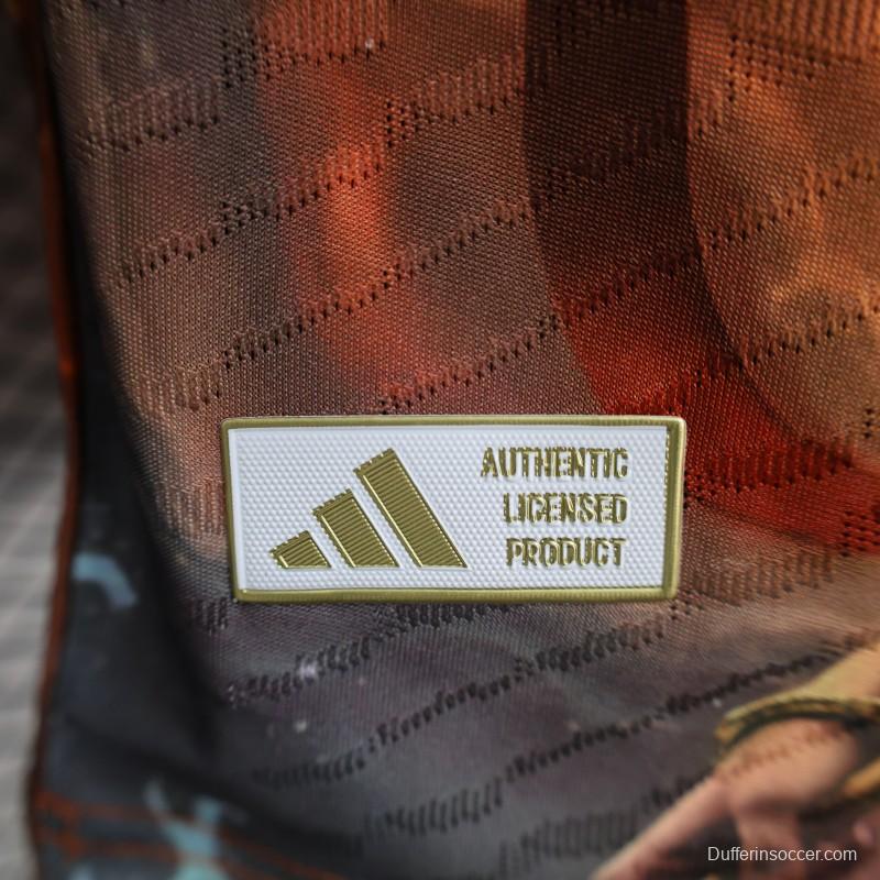 Player Version 25/26 Real Madrid NA ZHA Orange with Dragon Warrior Jersey