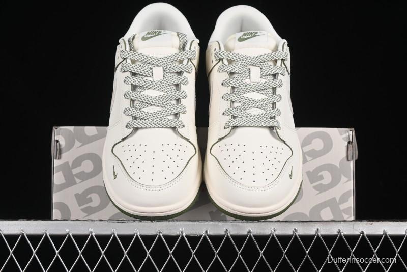 Nike SB Dunk Low Supreme The North Face Collaboration - Beige Green Reflective Swoosh Anniversary Custom Edition Low-Top Casual Skate Shoes - XX2025-638