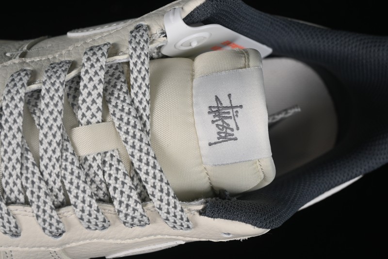 Nike Air Force 1 '07 Low Stussy Collaboration - Light Grey Double Swoosh Casual Sneakers - XZ6188-012