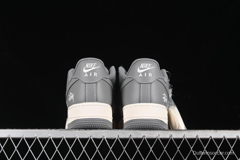 Nike Air Force 1 '07 Low Stussy Collaboration - Premium Gray Low-Top Casual Sneakers - BB5353-512