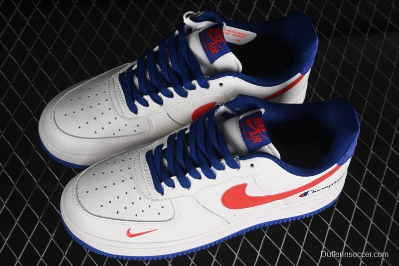 Nike Air Force 1 '07 Low Champion Collaboration - Blue White Red Low-Top Casual Sneakers - KK1988-002