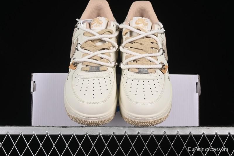 Nike Air Force 1 Low x Capybara "Pearl Girl" Casual Sneakers with Lace-Up Design - LV0506-505