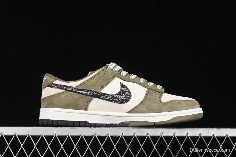 Nike SB Dunk Low UN Phantom Military Green Black Swoosh Anniversary Custom Low-Top Casual Skate Shoes - DJ2024-037