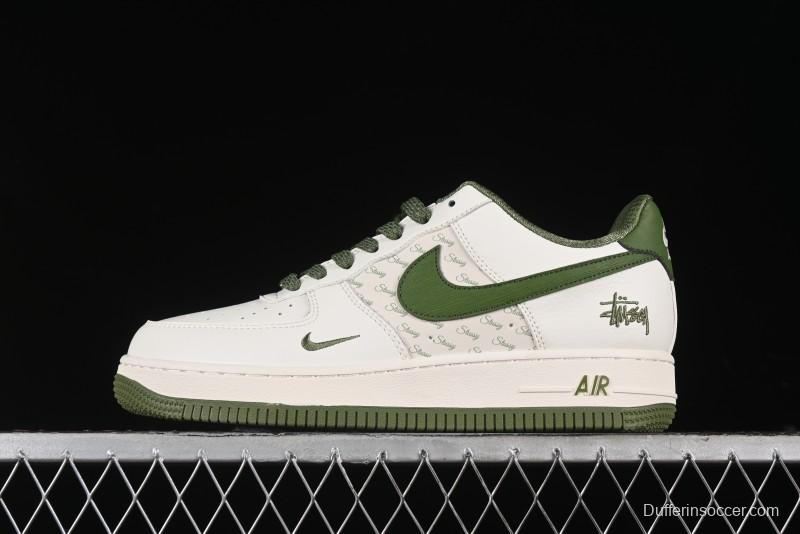 Nike Air Force 1'07 Low Stussy Collaboration - White Mint Green Low-Top Casual Sneakers - XZ3328-003