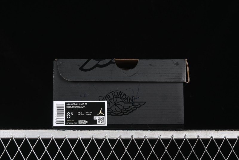 Nike Air Jordan 1 Mid AJ1 Basketball Shoes White Grey - FQ7720-002