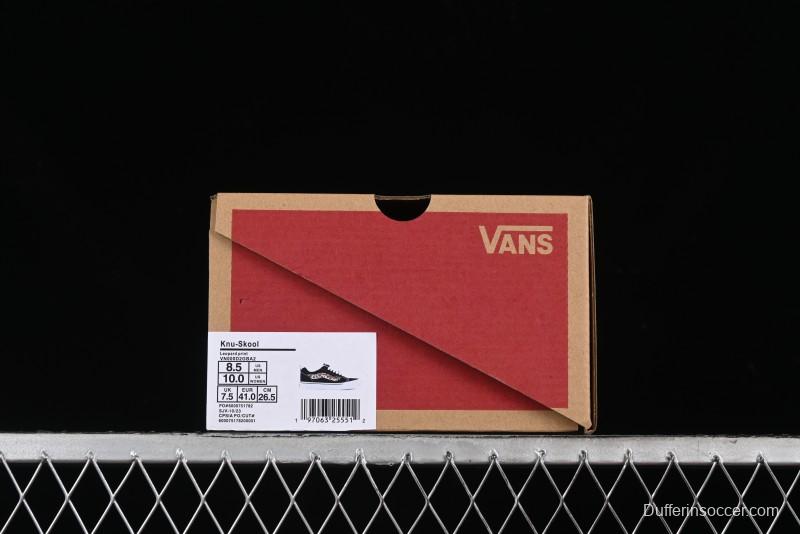 Vans Classics Knu Skool Sneakers with Leopard Print Logo in Black - VN000D2GBA2