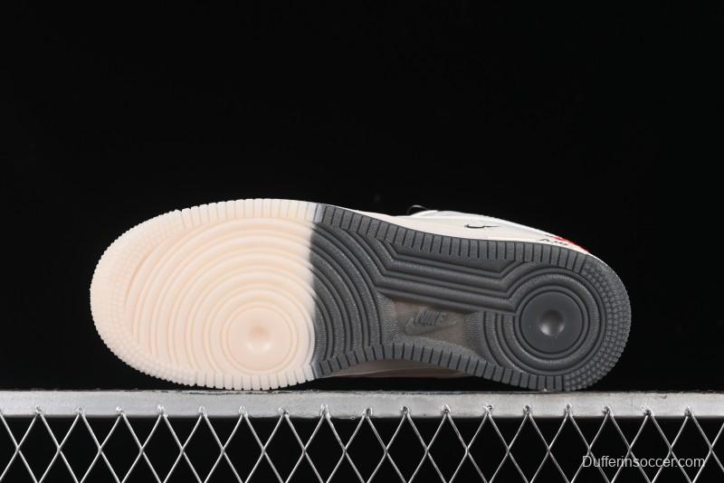 Nike Air Force 1 '07 Low Stussy Collaboration - White Grey Two-Tone Low-Top Casual Sneakers - XZ6188-015