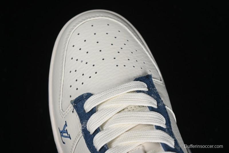 Nike SB Dunk Low LV Collaboration - Light Blue Denim Hook Anniversary High-End Custom Low-Top Casual Skate Shoes - JH8310-955