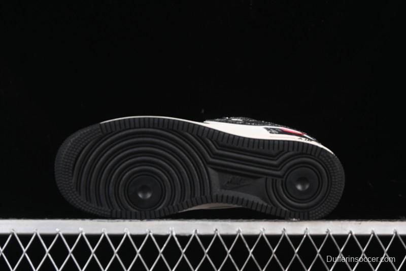 Nike Air Force 1 '07 Low Levi's Collaboration Double Swoosh Beige Black Casual Sneakers - SJ6698-001