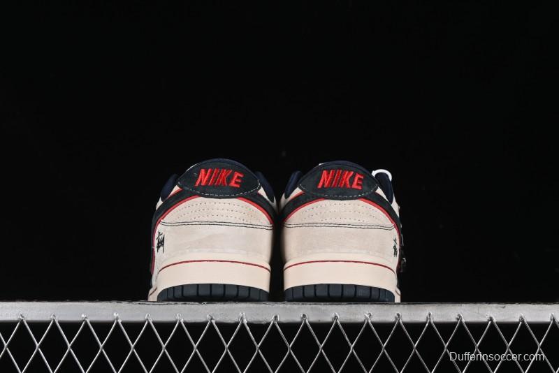 Nike SB Dunk Low Stussy Collaboration - Anniversary High-End Custom Low-Top Casual Skate Shoes - DQ1098-520