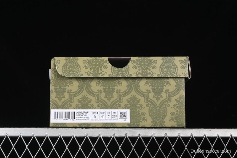 Nike Travis Scott x Fragment Design x Air Jordan 1 Low OG SP AJ1 Gucci Collaboration - Black Hook Dragonfly Low-top Casual Sneakers - SJ2068-137