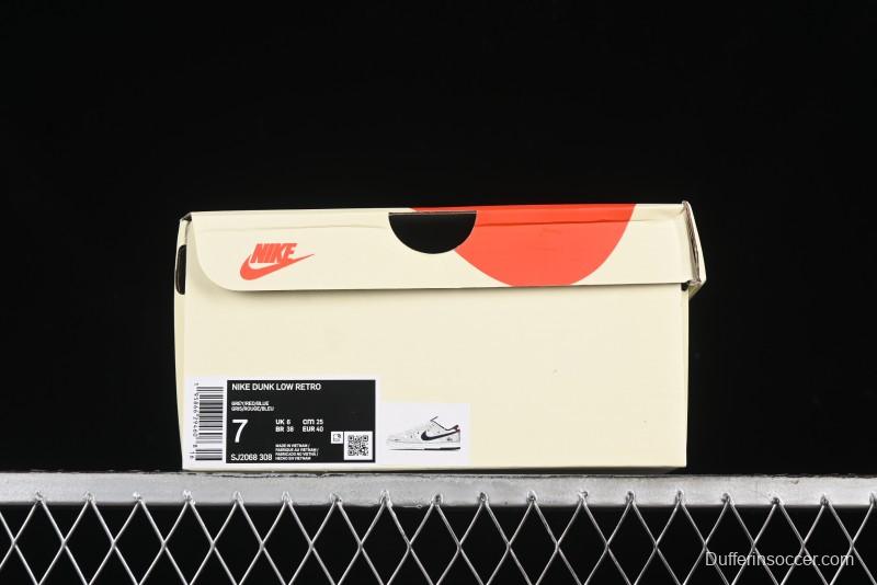 Nike SB Dunk Low Stussy Collaboration - Lace-Up Off White Navy Swoosh Anniversary High-End Custom Low-Top Casual Sneakers - SJ2068-308