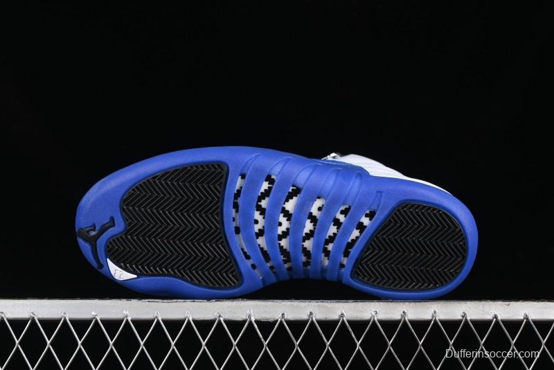 Nike Air Jordan 12 Retro Basketball Shoes in White and Blue - CT8013-140