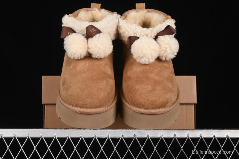 UGG Classic Mini II Shearling Lined Mini Boots with Pom Pom Detail - 1116109