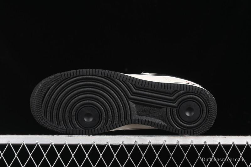 Nike Air Force 1 '07 Low Supreme Collaboration - Beige Black Starry Sneakers - XZ6188-013