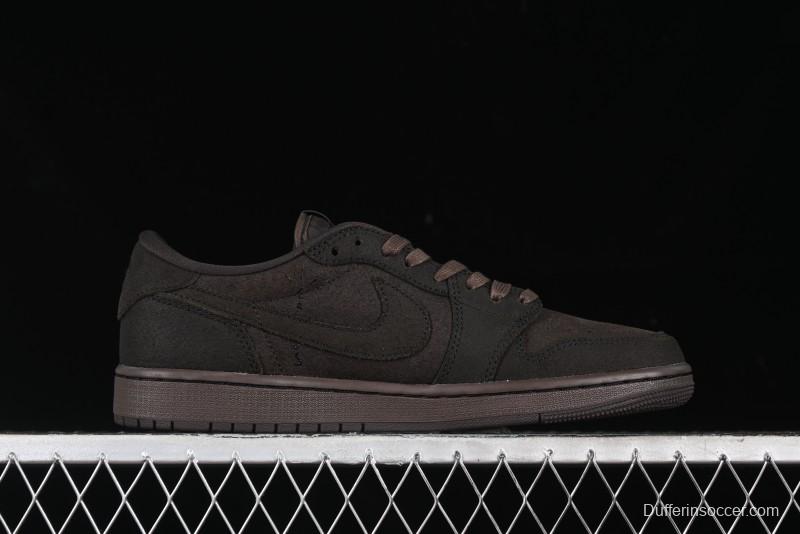 Nike Travis Scott x Air Jordan 1 Low OG AJ1 Collaboration Reverse Swoosh Sneakers - DM7866-202