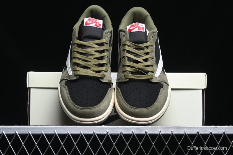 Nike Travis Scott x Air Jordan 1 Low OG AJ1 Collaboration Reverse Swoosh Sneakers - DM7866-002