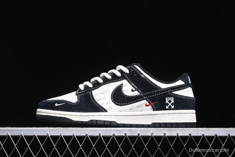 Nike SB Dunk Low Off-White Collaboration - Anniversary High-End Custom Low-Top Casual Skate Shoes - YX5066-211