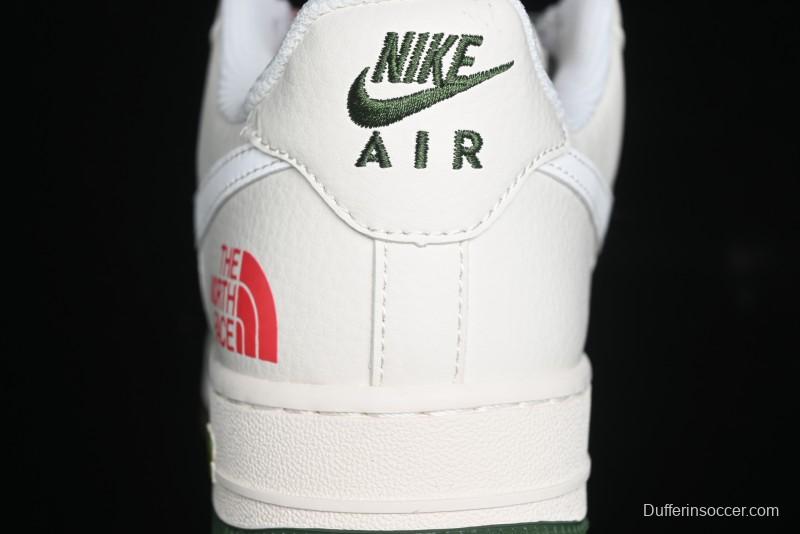 Nike Air Force 1 '07 Low The North Face Collaboration - Beige Red Green Color Block Low-Top Casual Sneakers - XZ6188-011