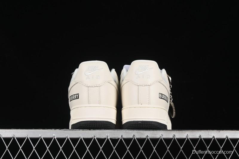Nike Air Force 1 '07 Low Burberry Collaboration - White Black Check Low-Top Casual Sneakers - DF0180-005
