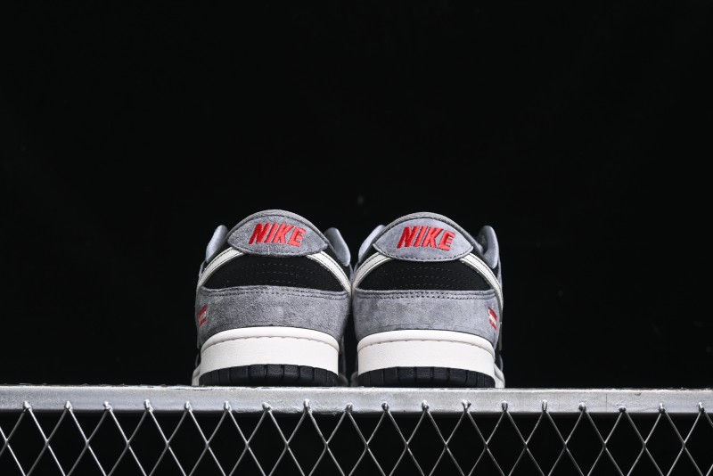 Nike SB Dunk Low Supreme Collaboration - Carbon Black Grey Pig Anniversary High-End Custom Low-Top Casual Skate Shoes - XX3186-206
