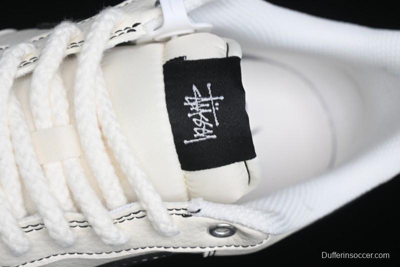 Nike Air Force 1 '07 Low Stussy Collaboration - White Black Swoosh Red Tab Low-Top Casual Sneakers - SJ6698-015