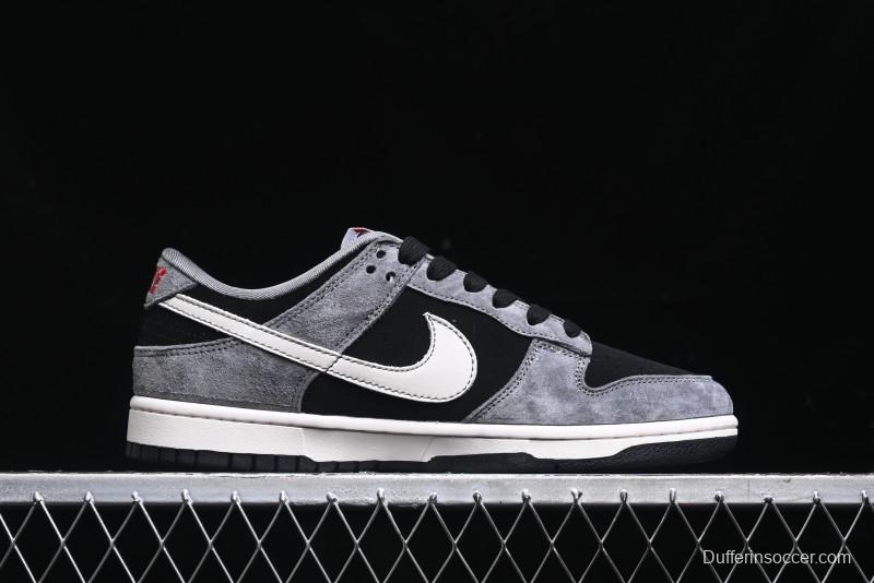Nike SB Dunk Low Supreme Collaboration - Carbon Black Grey Pig Anniversary High-End Custom Low-Top Casual Skate Shoes - XX3186-206