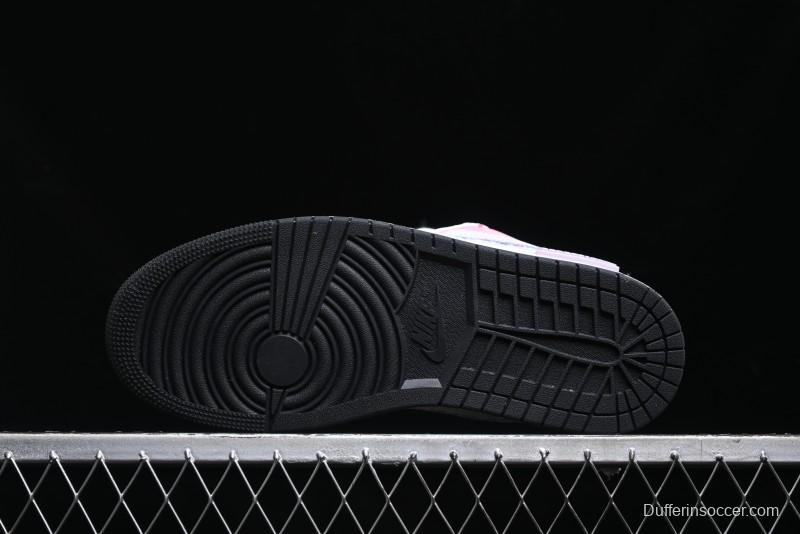 Nike Air Jordan 1 Low Retro Basketball Shoes - Panda Mischief Qixi Theme with Special Graffiti Design - 553558-132