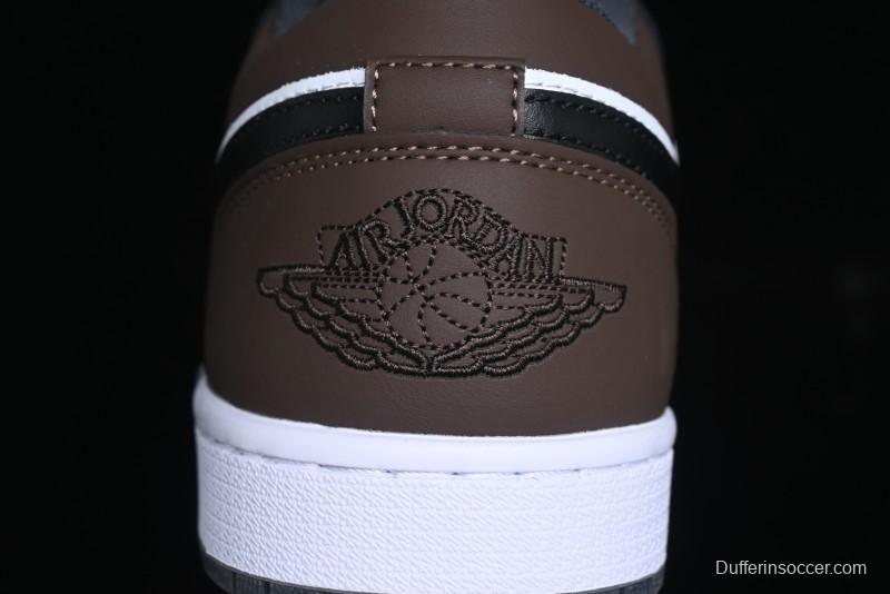 Nike Air Jordan 1 Low AJ1 Retro Casual Sneakers in Black/Brown - 553558-152