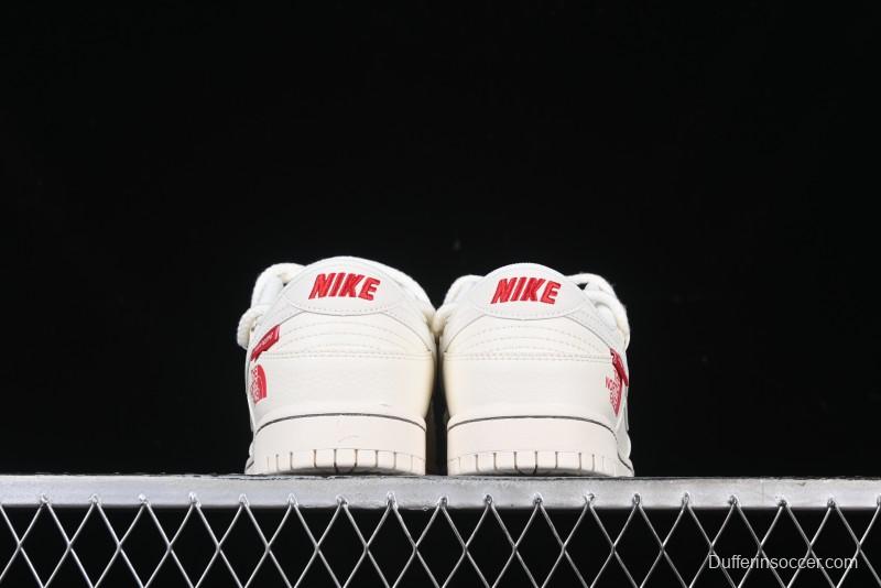 Nike SB Dunk Low x The North Face x Supreme Series - Strap Beige White Hook Anniversary High-End Custom Low-Top Casual Skate Shoes - YX5066-229