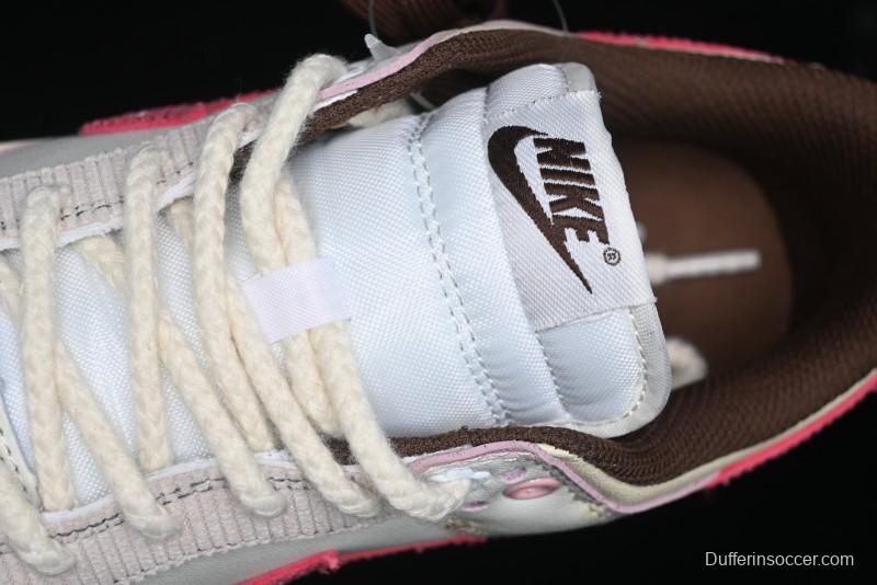 Nike Dunk Low Retro Casual Sneakers in Brown and Sail with Panda Mischief Skyline Theme - DD1503-124