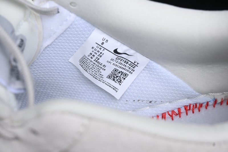 Nike Air Force 1 '07 Low Ghostface Collaboration - Light Grey Pigskin Low-Top Casual Sneakers - DF0188-022