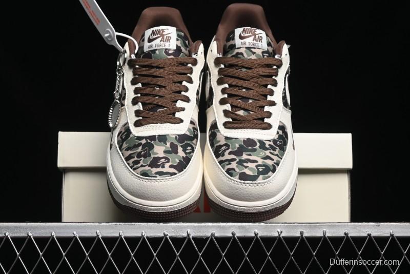 Nike Air Force 1 Low Bape Collaboration - Beige Camo Casual Sneakers - KK1988-019