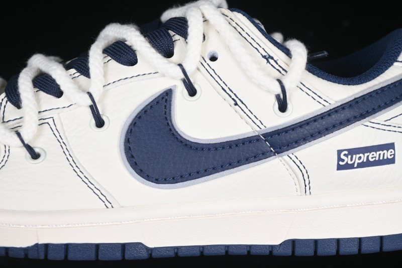 Nike SB Dunk Low Supreme Collaboration - Light Blue Mini Swoosh Anniversary Customized Low-Top Casual Skate Shoes - XX2025-568