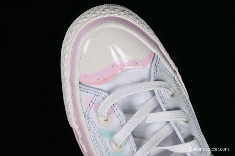 Converse Chuck 1970s Ice Cream Fun White Pink High Top Canvas Sneakers - A10947C