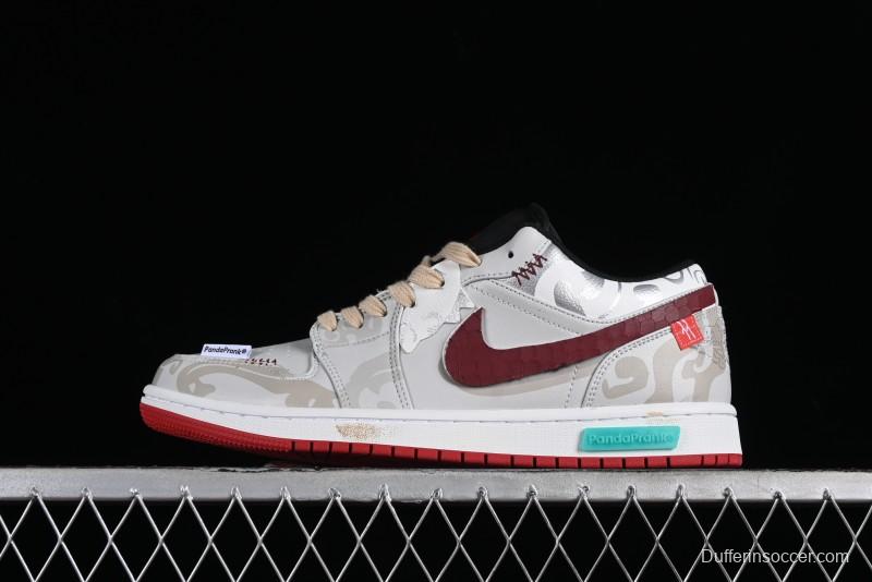 Nike Air Jordan 1 Low AJ1 CNY Year of the Dragon Limited Edition 'Mischievous Panda' Retro Basketball Shoes - 553558-066