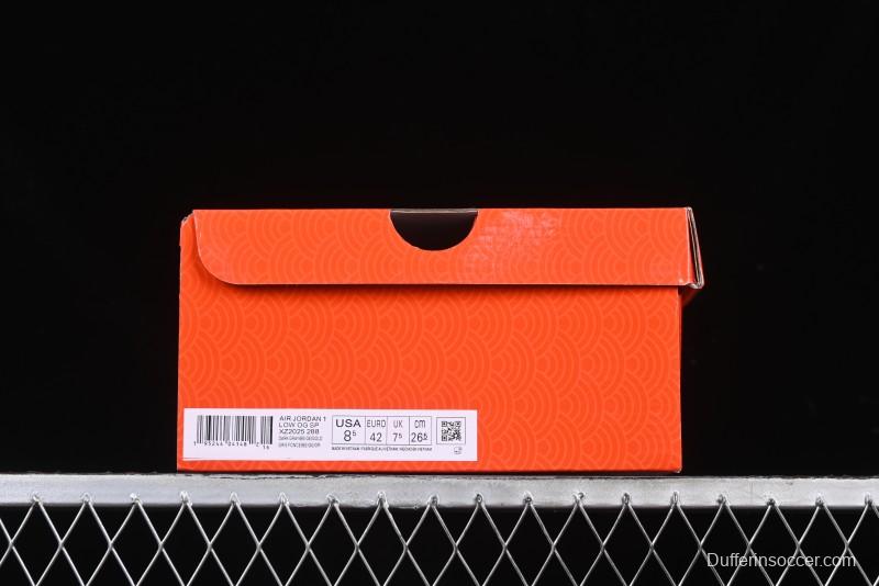 Nike Travis Scott x Fragment Design x Air Jordan 1 Low OG SP AJ1 Snake Year Limited Gold Snake Low-top Casual Sneakers - XZ2025-288