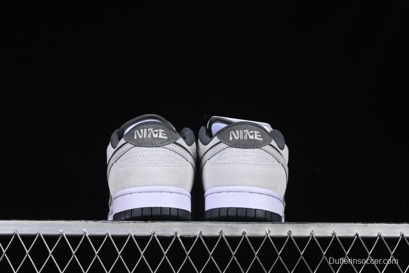 Nike Dunk Low 85 Double Swoosh White Grey SB Low Top Casual Skate Shoes - HV1800-101