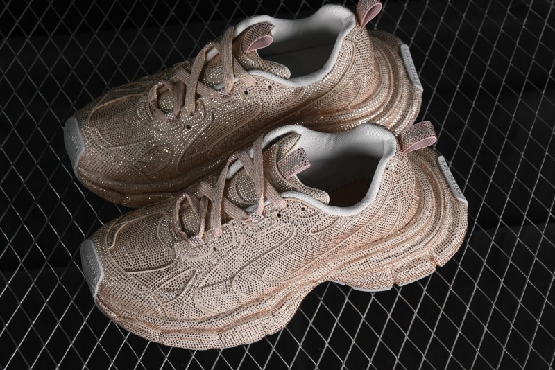 Balenciaga Phantom Sneaker Champagne Gold Full Diamond Trend Running Shoes - W3XL59645