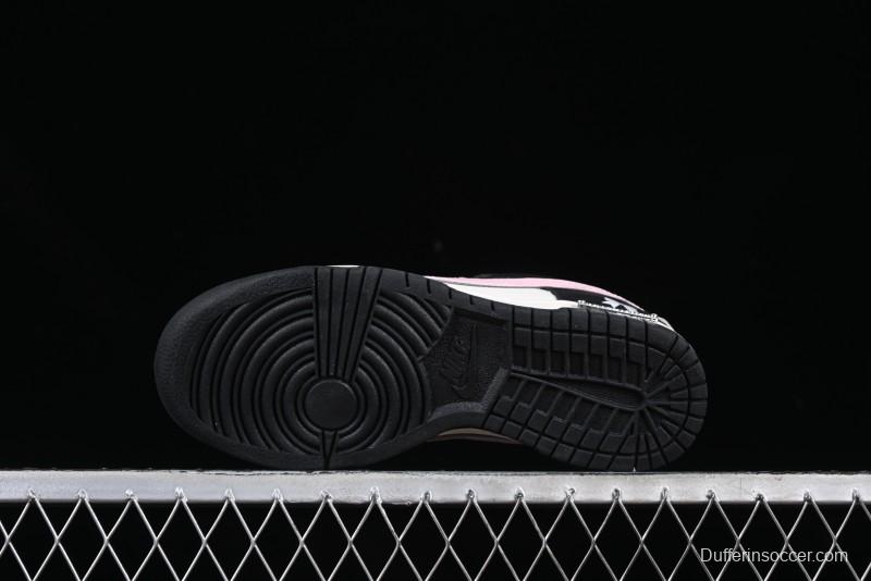 Nike SB Dunk Low Butterfly Bow Black White Pink Low-Top Casual Skate Shoes - BP1220-009