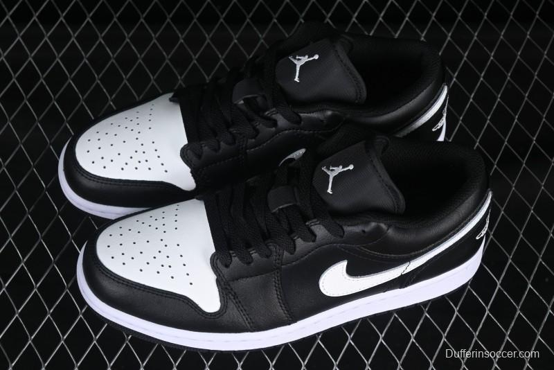 Nike Air Jordan 1 Low Retro Basketball Shoes in Black and White - 553558-043