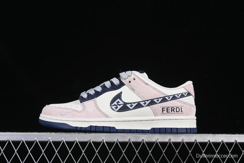 Nike SB Dunk Low OFF-WHITE Collaboration Black Grey Woven Label Anniversary High-End Custom Low-Top Casual Skate Shoes - DJ2024-132